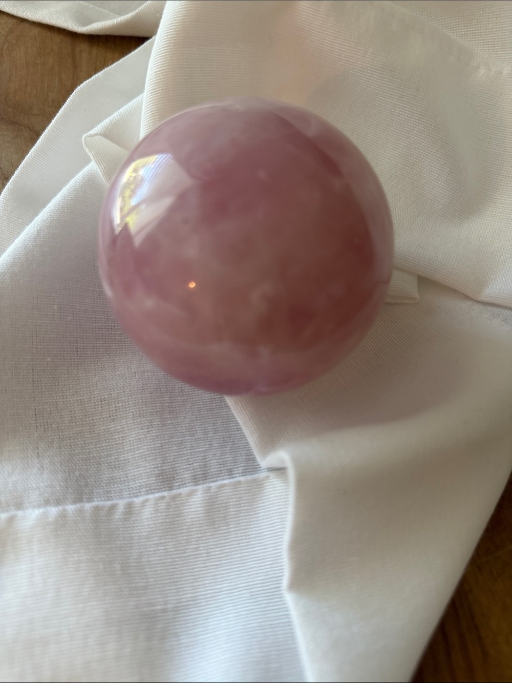 Polished Rose Quartz Crystal Sphere - Soft Pink